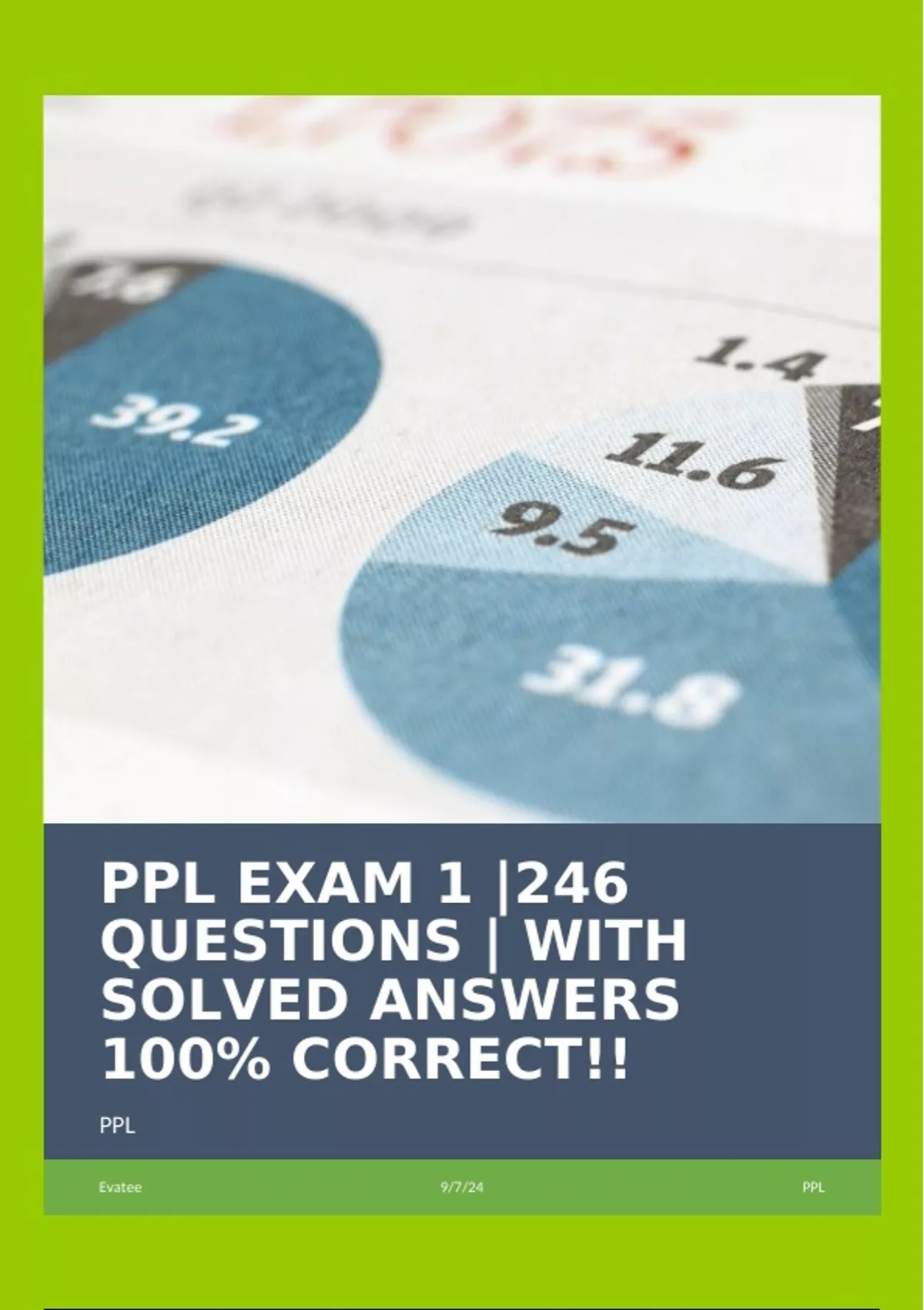 PPL EXAM 1 |246 QUESTIONS | WITH SOLVED ANSWERS 100% CORRECT!! - PPL ...
