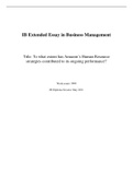 IB level B Extended Essay in Business Management 