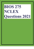 BIOS 275 NCLEX Questions 2021.