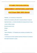 PYC4807 PSYCHOLOGICAL ASSESSMENT DEFINITIONS CHAPTERS 4 & 5 Exam Q&A 100&percnt; Solved