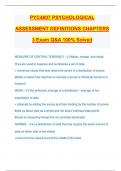 PYC4807 PSYCHOLOGICAL ASSESSMENT DEFINITIONS CHAPTERS 3 Exam Q&A 100&percnt; Solved
