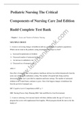 Pediatric Nursing The Critical Components of Nursing Care 2nd Edition Rudd Complete Test Bank