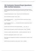VA Contractor General Exam Questions With Verified Solutions&period;