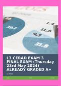 L3 CERAD EXAM 3 FINAL EXAM &lpar;Thursday 23rd May 2024&rpar; ALREADY GRADED A&plus;