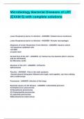 Microbiology Bacterial Diseases of LRT &lpar;EXAM 5&rpar; with complete solutions