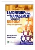 Leadership Roles and Management Functions in Nursing 10th Edition Bessie L. Marquis, Carol j. Huston Test Bank questions with correct answers and feedback 