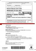 Pearson Edexcel Level 3 GCE Advanced PAPER 3&colon; General and Practical Applications in Biology QP JUNE  2024