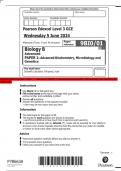Pearson Edexcel Level 3 GCE Advanced PAPER 1&colon; Advanced Biochemistry&comma; Microbiology and Genetics QP  JUNE 2024