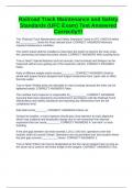 Railroad Track Maintenance and Safety Standards &lpar;UFC Exam&rpar; Test Answered Correctly&excl;&excl;&excl;