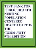 TEST BANK FOR PUBLIC HEALTH NURSING POPULATION CENTERED HEALTH CARE IN THE COMMUNITY 9TH EDITION