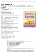 TEST BANK  For&colon; Psychiatric Mental Health Nursing&comma; 9th Edition by Sheila L&period; Videbeck All Chapters 1-24 LATEST UPDATE  'ULTIMATE GUIDE  A&plus;