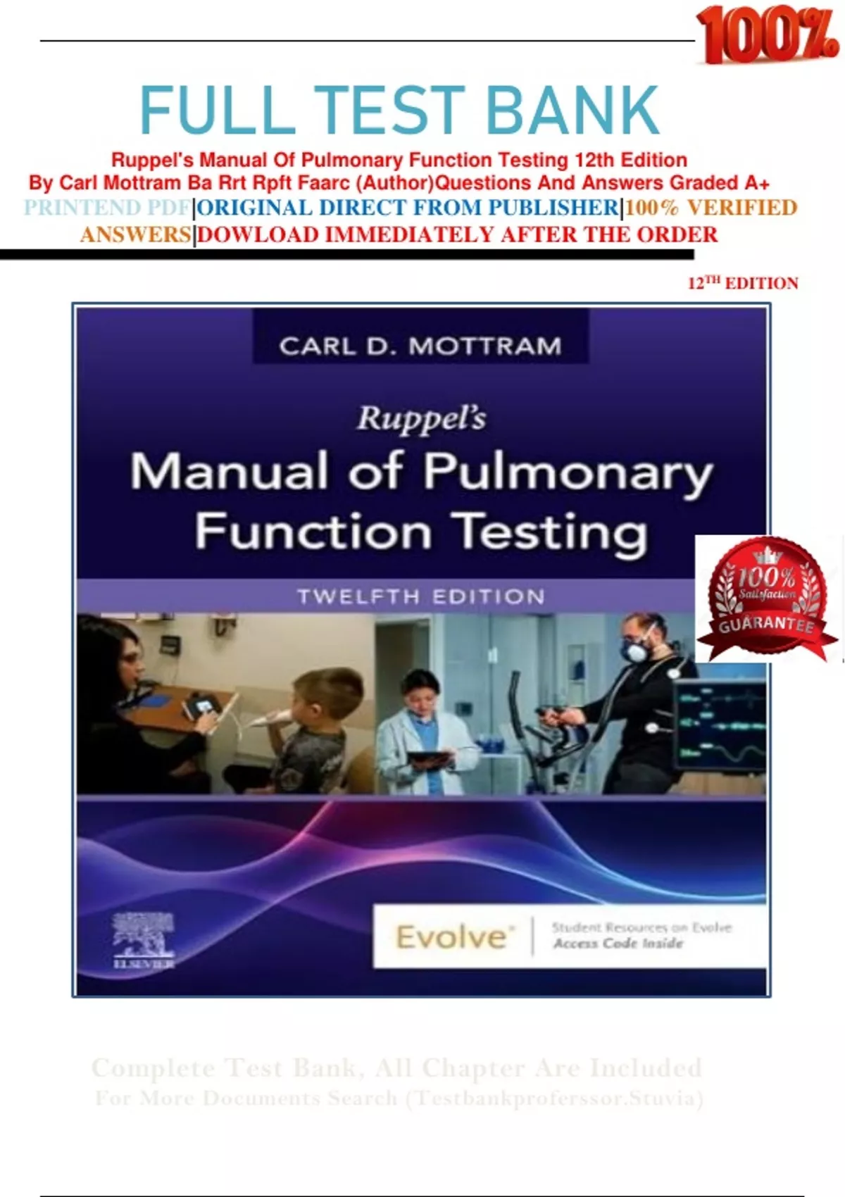 FULL TEST BANK Ruppel's Manual Of Pulmonary Function Testing 12th ...