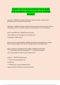 Health Care Communications Exam guide with Complete Solutions&sol; Correct-Verified Answers