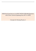 Concepts for Nursing Practice 2 &lpar;NUR1213&rpar; - Updated Hesi exit exam review  with over 800 Questions with correct answers 