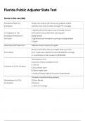 FLORIDA PUBLIC ADJUSTER STATE EXAM ACTUAL EXAM 100 QUESTIONS AND CORRECT DETAILED