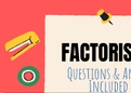 Factorising Worksheet - Mini Test ~ Free PDF