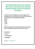 MN 566 MIDTERM EXAM LATEST VERSION  2025 UPDATED QUESTIONS AND ACCURATE  ANSWERS VERIFIED 100&percnt; WITH COMPLETE  SOLUTIONS