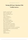 Nursing 185 Exam 1 Questions With Verified Answers&period;
