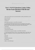Test 1&colon; NAVLE Questions Canine&comma; Feline&comma; Bovine Exam Questions With Revised Answers
