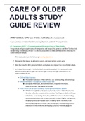Care of Older Adult Objective Assessment STUDY GUIDE
