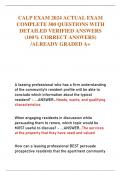 CALP EXAM 2024 ACTUAL EXAM  COMPLETE 300 QUESTIONS WITH  DETAILED VERIFIED ANSWERS  &lpar;100&percnt; CORRECT ANSWERS&rpar;  &sol;ALREADY GRADED A&plus;