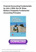 Financial Accounting Fundamentals  by John J Wild&comma; Ken W&period; Shaw&comma;  Barbara Chiappetta Fundamental  Accounting Principles