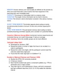Memory Notes AQA Psychology Year 1 