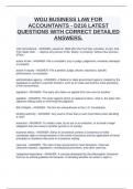 WGU BUSINESS LAW FOR ACCOUNTANTS - D216 LATEST QUESTIONS WITH CORRECT DETAILED ANSWERS&period;