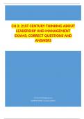 CH 3&colon; 21ST CENTURY THINKING ABOUT LEADERSHIP AND MANAGEMENT EXAMS&semi; CORRECT QUESTIONS AND ANSWERS
