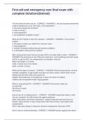 First aid and emergency care final exam with complete Solutions&lpar;Solved&rpar;