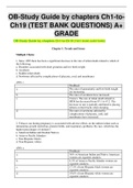 OB-Study Guide by chapters Ch1-to- Ch19 (TEST BANK QUESTIONS) A+ GRADE