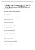 UW CLAS 205&colon; Test 1 &lpar;Ch&period; 1-9&rpar; UPDATED  Exam Questions and CORRECT Answers