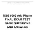 NSG 6005 Adv Pharm FINAL EXAM TEST BANK QUESTIONS AND ANSWERS