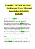 Criminology WJEC Year one exam &vert; Questions and Correct Solutions &vert; Latest Update 2024&sol;2025 &vert; Graded A&plus;