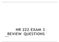 NR 222 Health & Wellness Exam 3 Review Questions and Answers