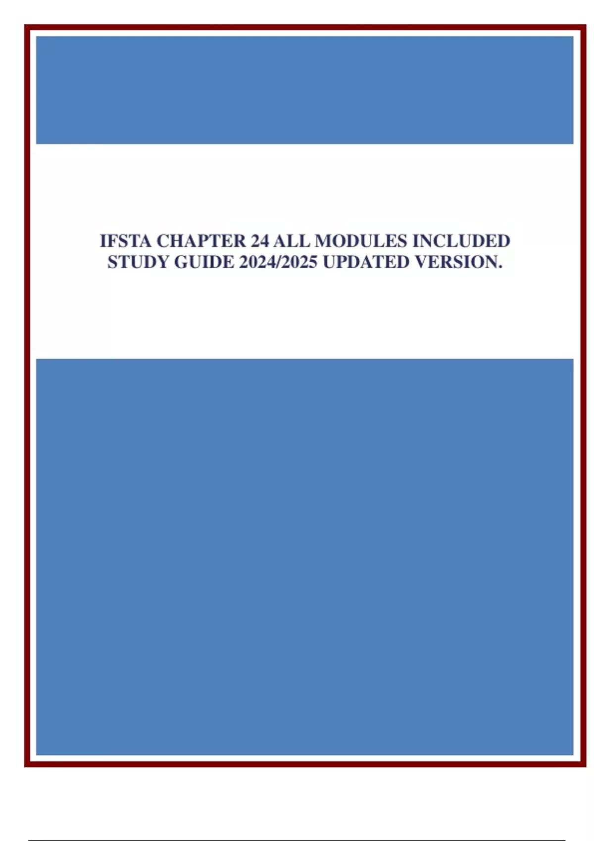 IFSTA CHAPTER 24 ALL MODULES INCLUDED STUDY GUIDE 2024/2025 UPDATED ...