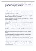 Emergency care and first aid final exam study guide With Complete Solutions