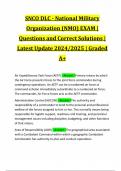 SNCO DLC - National Military Organization &lpar;NMO&rpar; EXAM &vert; Questions and Correct Solutions &vert; Latest Update 2024&sol;2025 &vert; Graded A&plus;