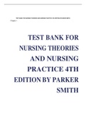TEST BANK FOR NURSING THEORIES AND NURSING PRACTICE 4TH EDITION BY PARKER SMITH