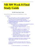 NR 509 Week 8 Final Study Guide