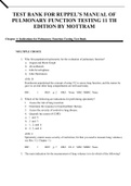 Exam (elaborations)Ruppel's Manual of Pulmonary Function Testing, 11th Edition 
