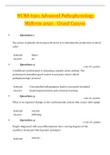 NURS 6501 Advanced Pathophysiology Midterm Exam 2020 | NURS6501 Advanced Pathophysiology Midterm_Graded A
