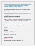 WASHINGTON STATE DRIVERS LICENSE WRITTEN TEST 2024-2025  &vert;ACTUAL COMPLETE QUESTIONS AND CORRECT ANSWERS  &lpar;VERIFIED ANSWERS &rpar; ALREADY GRADED A&plus;&period;