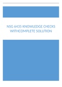 NSG 6435 Knowledge Checks with complete solution.