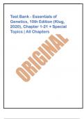 Exam &lpar;elaborations&rpar; Essentials of Genetics&comma; 10th Edition