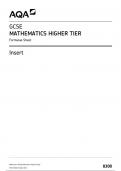 aqa gcse Mathematics 8300&sol;1H Written &lpar;non-calculator&rpar;  insert May 2024