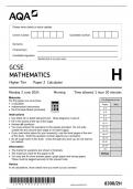 AQA GCSE MATHEMATICS PAPER 2H QUESTION PAPER HIGHER TIER 2024 &lpar; 8300&sol;2H &colon; Calculator &rpar;