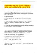 OHSAA BASEBALL EXAM 2024&sol;2025 WITH 100&percnt; ACCURATE SOLUTIONS