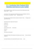 U&period;S&period; Constitution Quiz &lpar;Updated 2024&rpar; Questions And Answers Latest Update