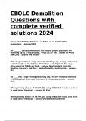 EBOLC Demolition Questions with complete verified solutions 2024